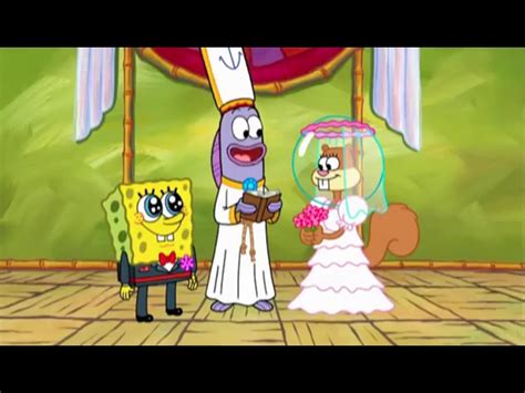 did spongebob marry sandy|sandy and spongebob wedding scene.